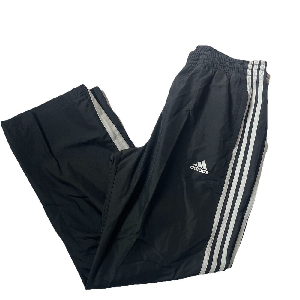Adidas Vintage 00s Y2K Black Windbreaker Track Sweat Pants Mens M AZF001 Lined